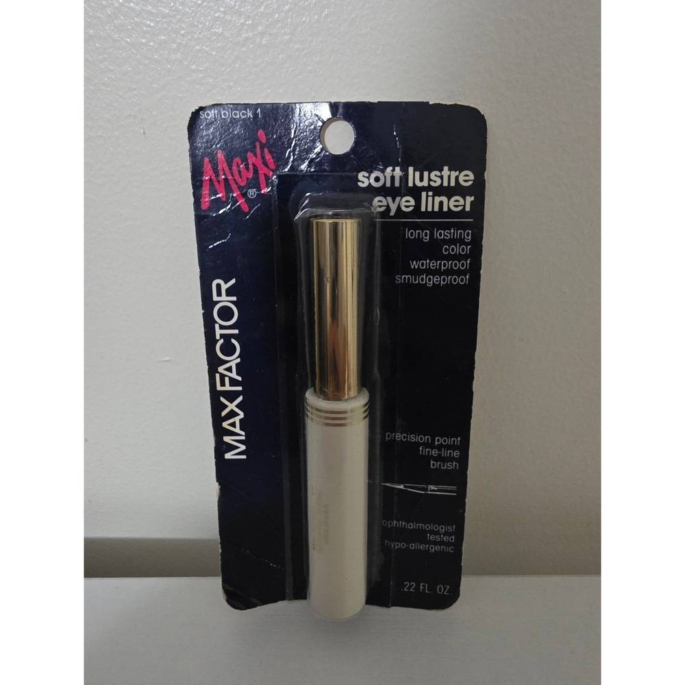 New Vintage Max Factor Soft Lustre Liquid Eyeliner Fine Line Brush Black USA